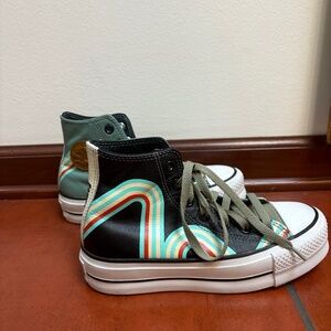 Big girls Customized Converse blue turquoise rainbow 3,5 (EU: 35,5)